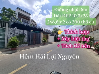 Đất Đẹp (10,5x23) đường nhựa 6m P6 Mỹ Tho view cầu Rạch Miễu sẵn 200m2 thổ 28tr/m2